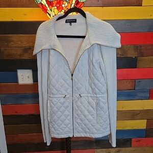 Jones New York White Knit Sweater Jacket 🤍  Size L